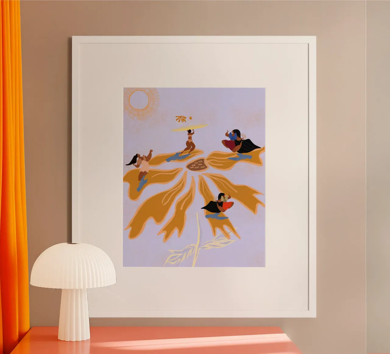 Wir tanzen alle nach unserem eigenen Rhythmus Poster mit Holzrahmen von Inha Arceo Arts
