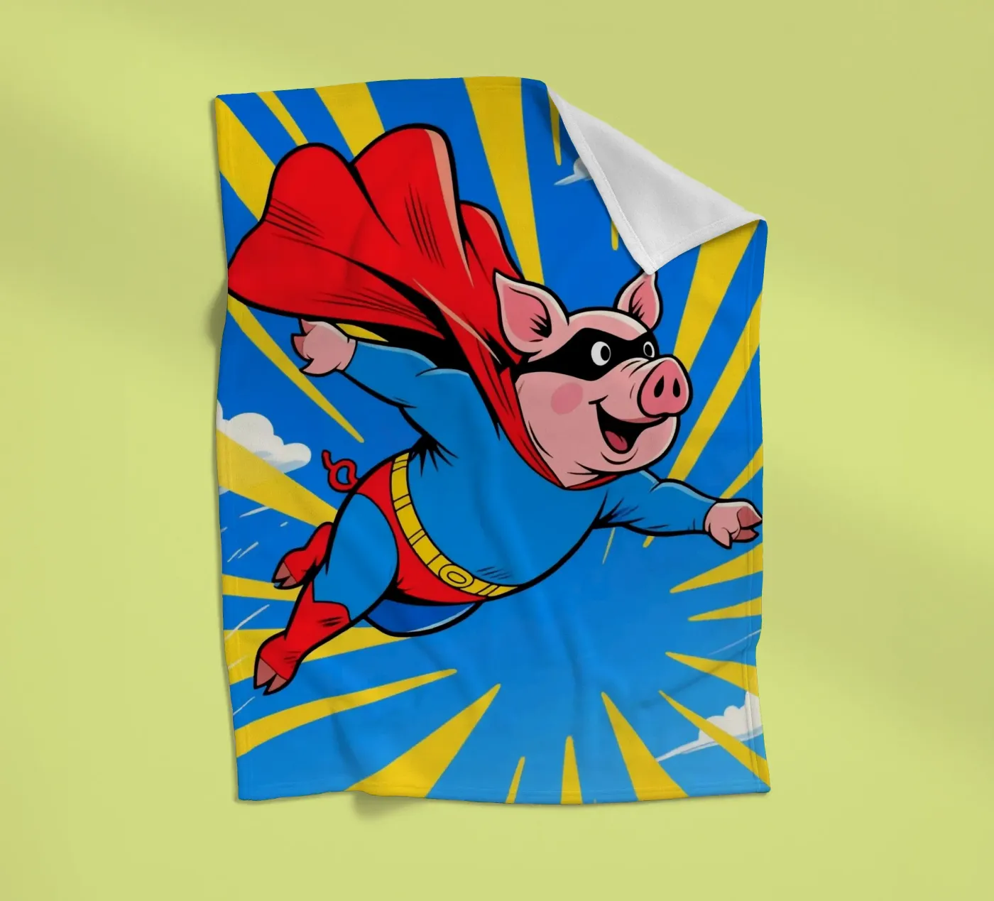 Schwein Superheld Fleecedecke von knowledge