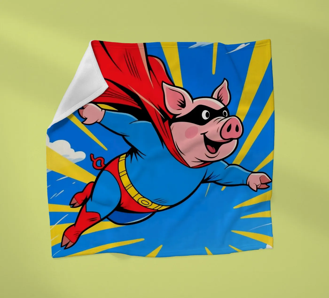 Schwein Superheld Fleecedecke von knowledge