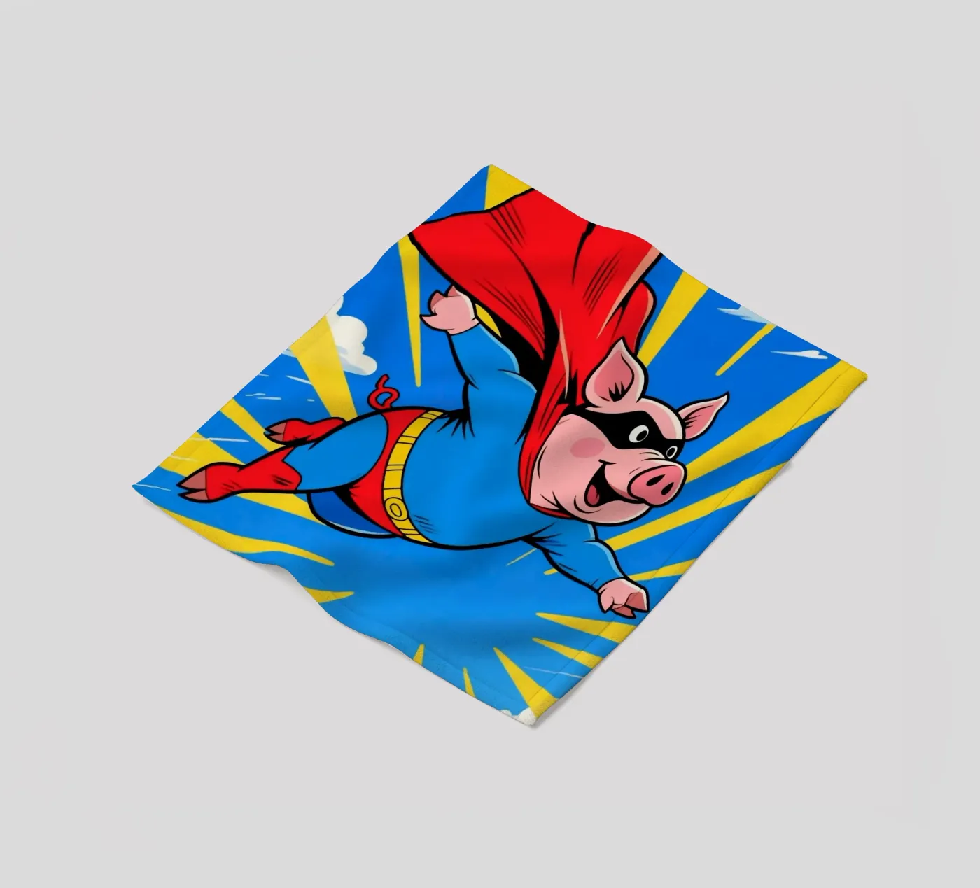 Schwein Superheld Fleecedecke von knowledge