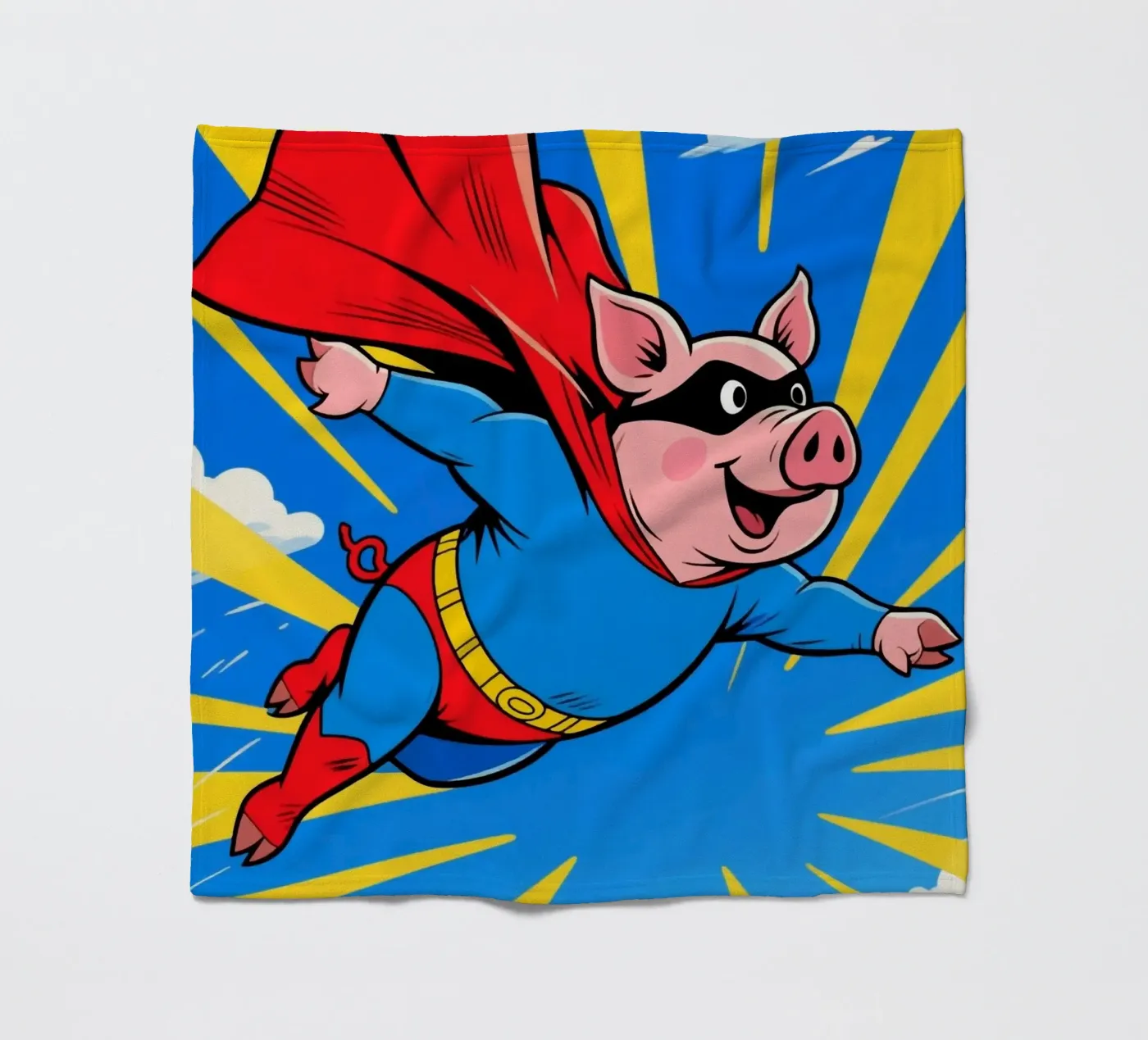 Schwein Superheld Fleecedecke von knowledge