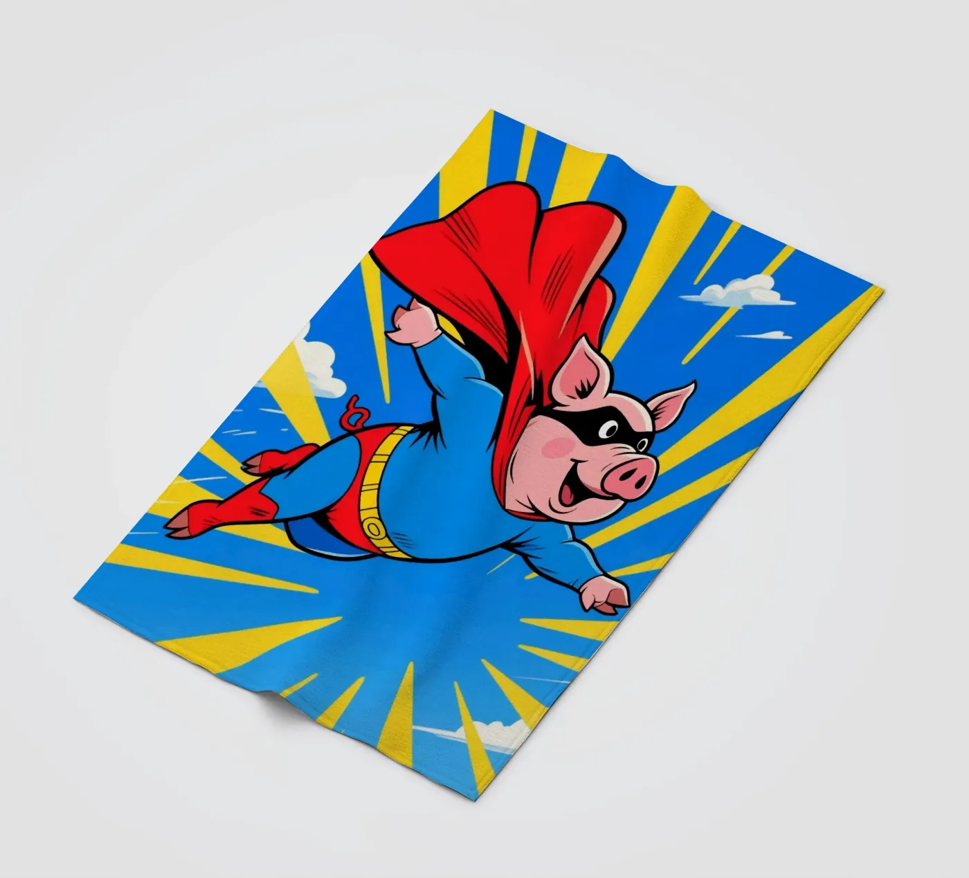 Schwein Superheld Fleecedecke von knowledge