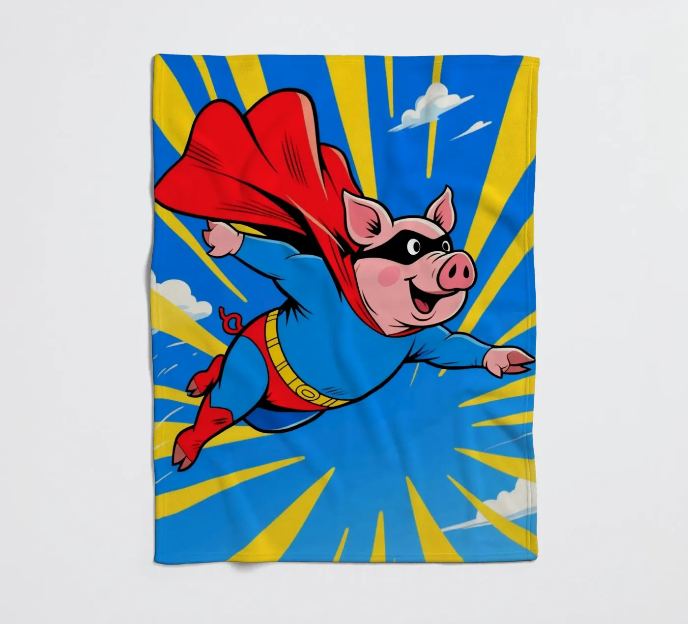 Schwein Superheld Fleecedecke von knowledge