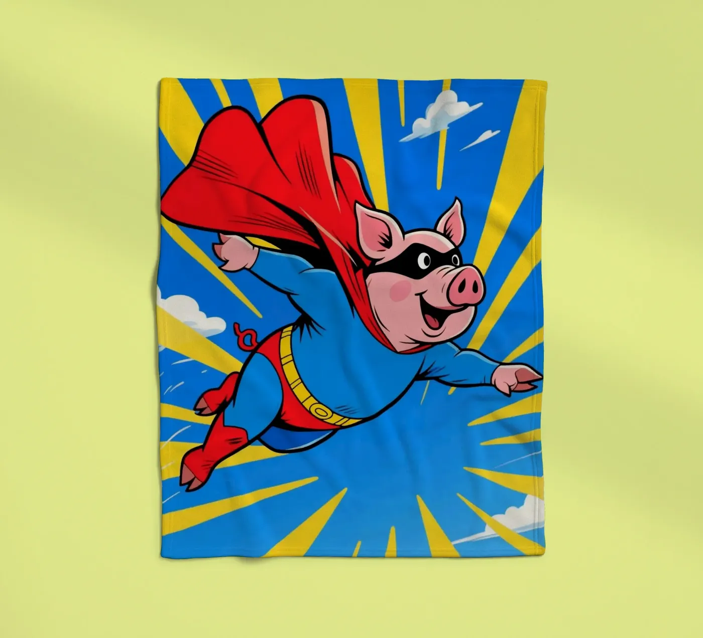 Schwein Superheld Fleecedecke von knowledge