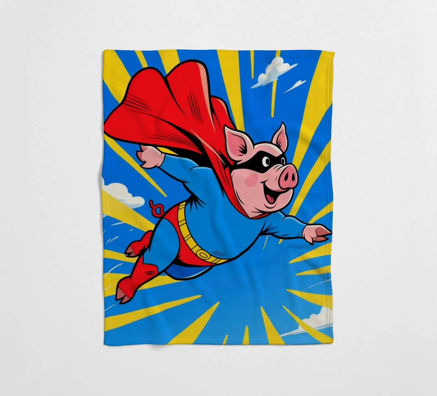 Schwein Superheld Fleecedecke von knowledge