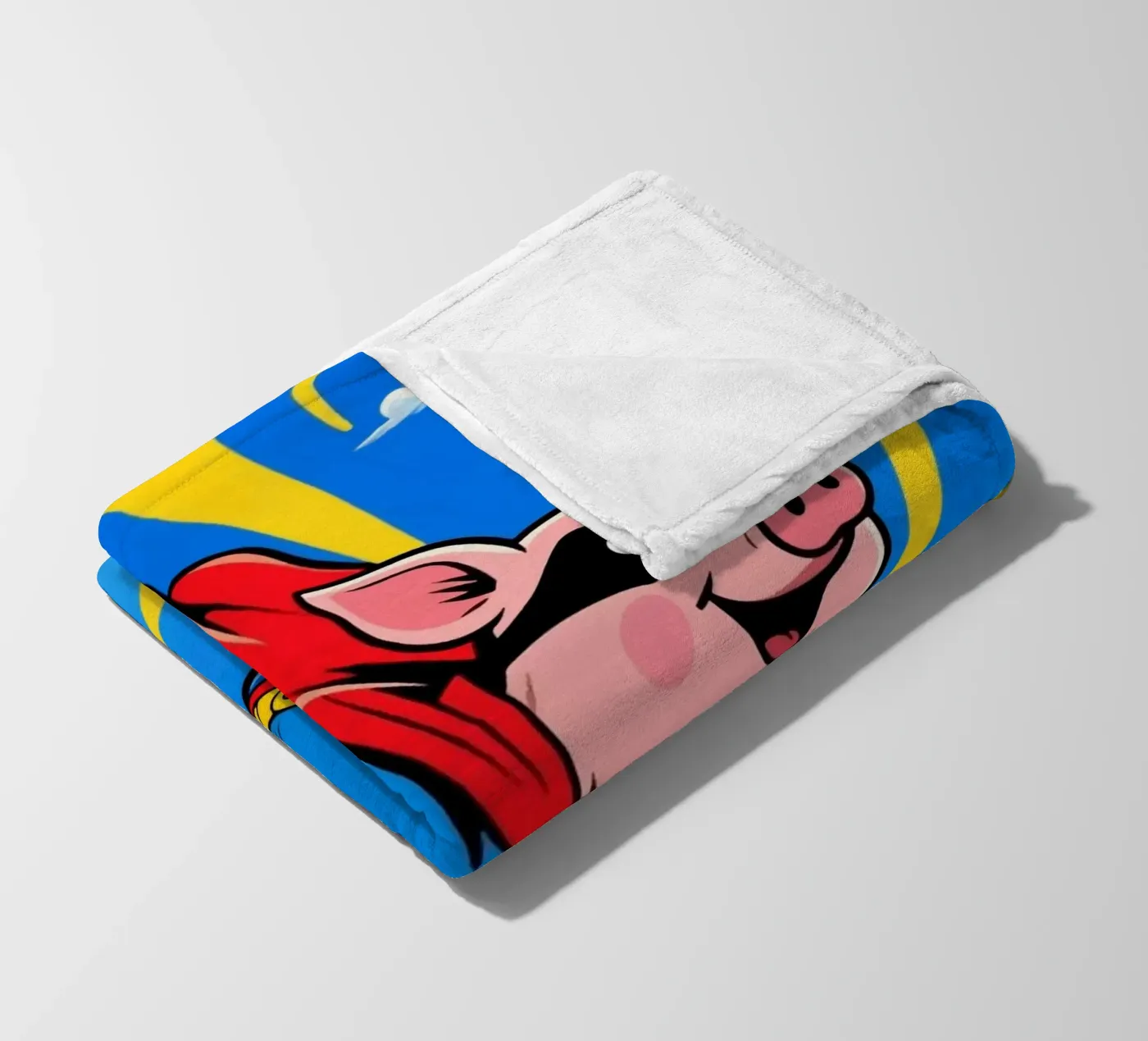 Schwein Superheld Fleecedecke von knowledge