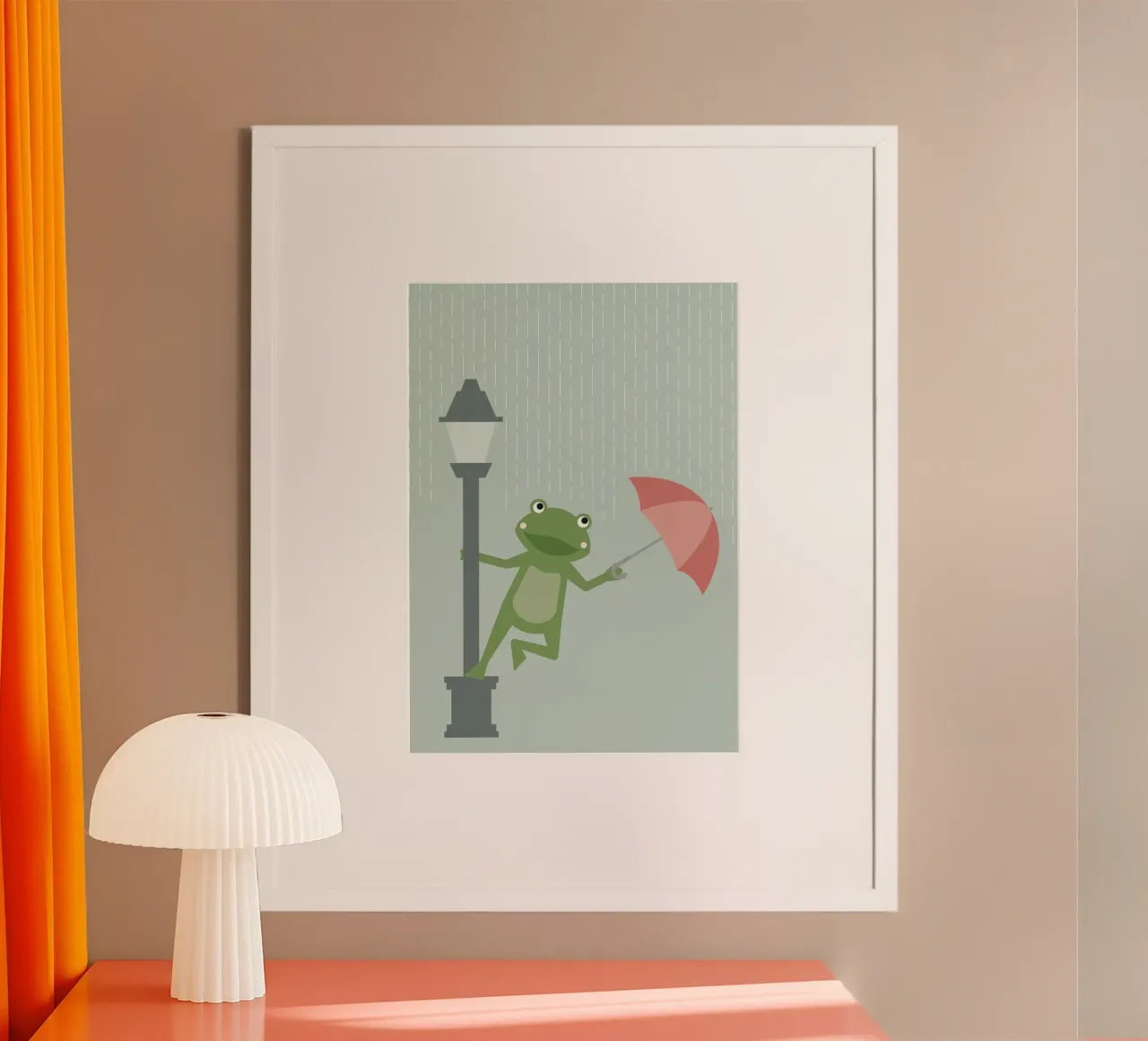 Frosch - Ballando sotto la pioggia poster con telaio in plastica da Carolin Vonhoff