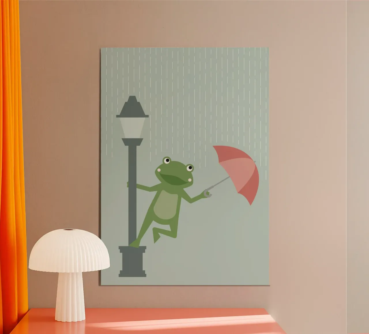 Frosch - Ballando sotto la pioggia poster con telaio in plastica da Carolin Vonhoff