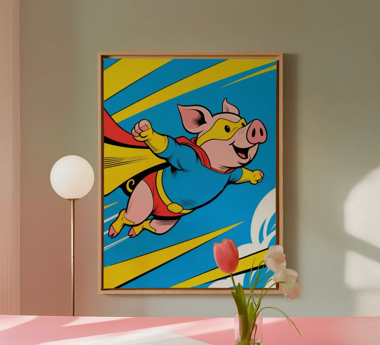 Grappige varkenscape canvas met Baklijst van knowledge