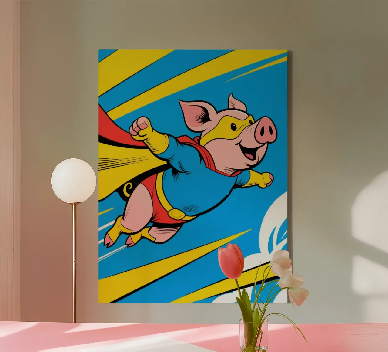 Grappige varkenscape canvas met Baklijst van knowledge