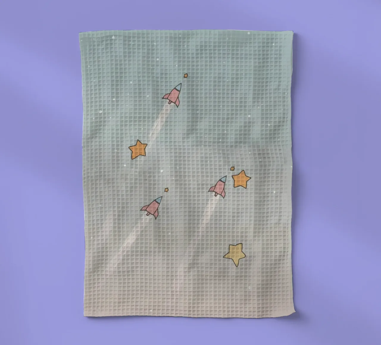Fusées et étoiles dans l'espace torchon de DesignDoodle