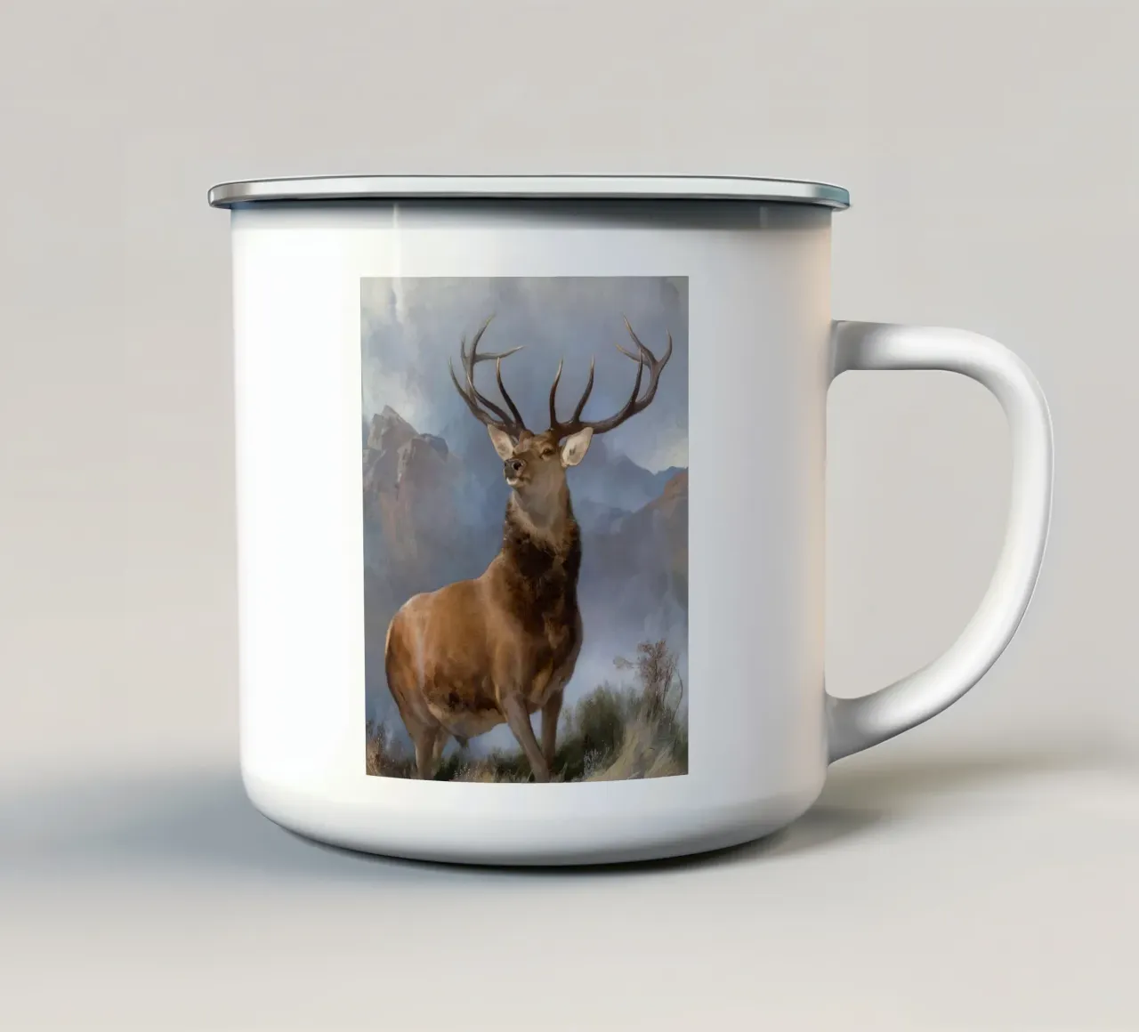 Red Deer, The Monarch of the Glen tazza in smalto da apoloprints