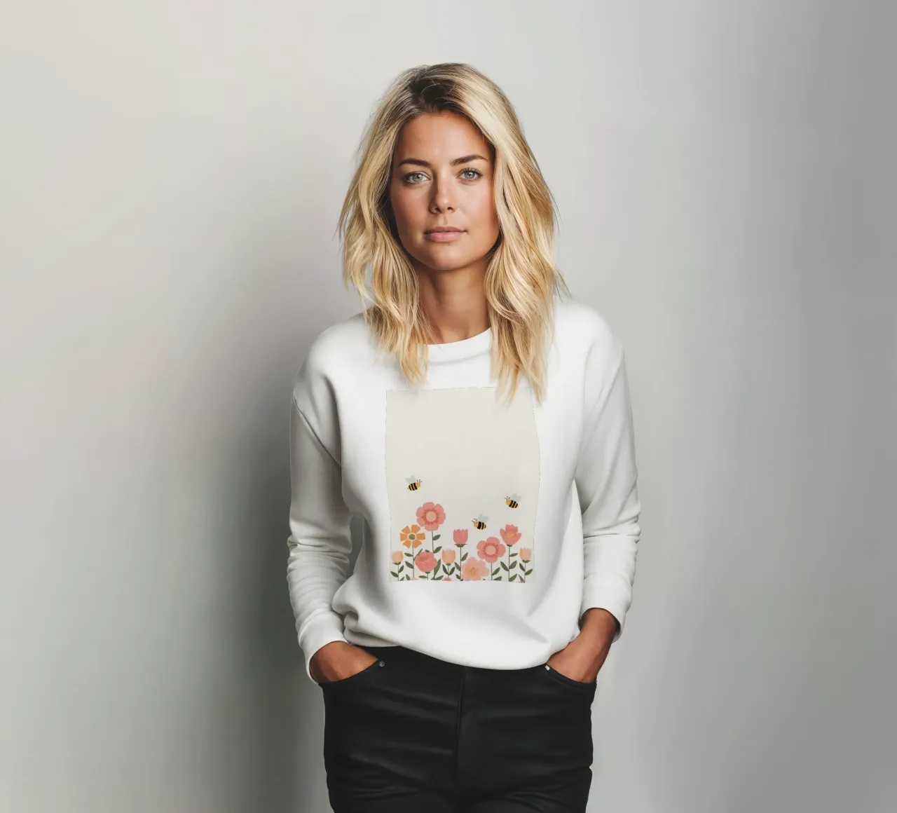 Fiori stilizzati e api carine felpa da DesignDoodle