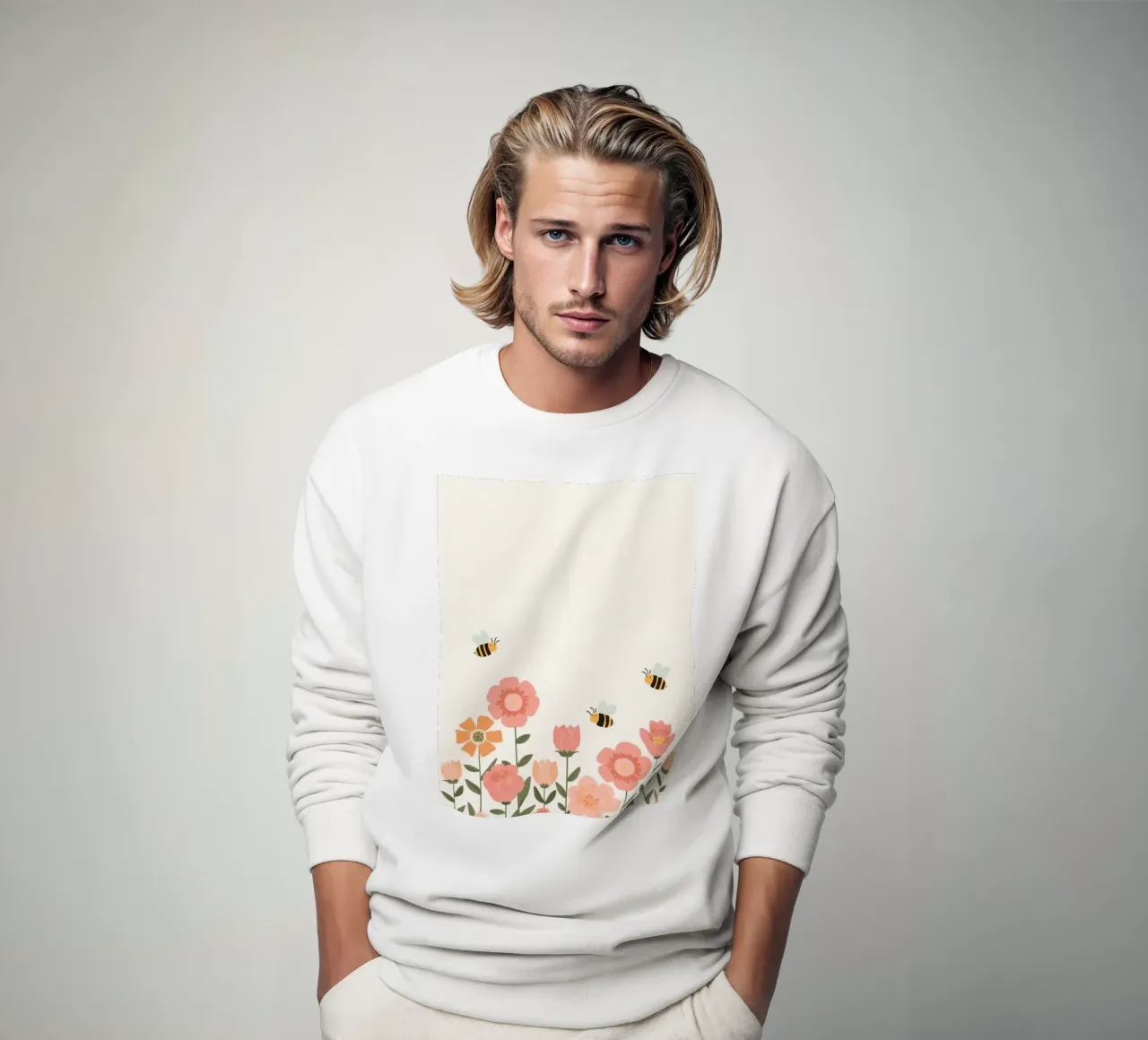 Fiori stilizzati e api carine felpa da DesignDoodle