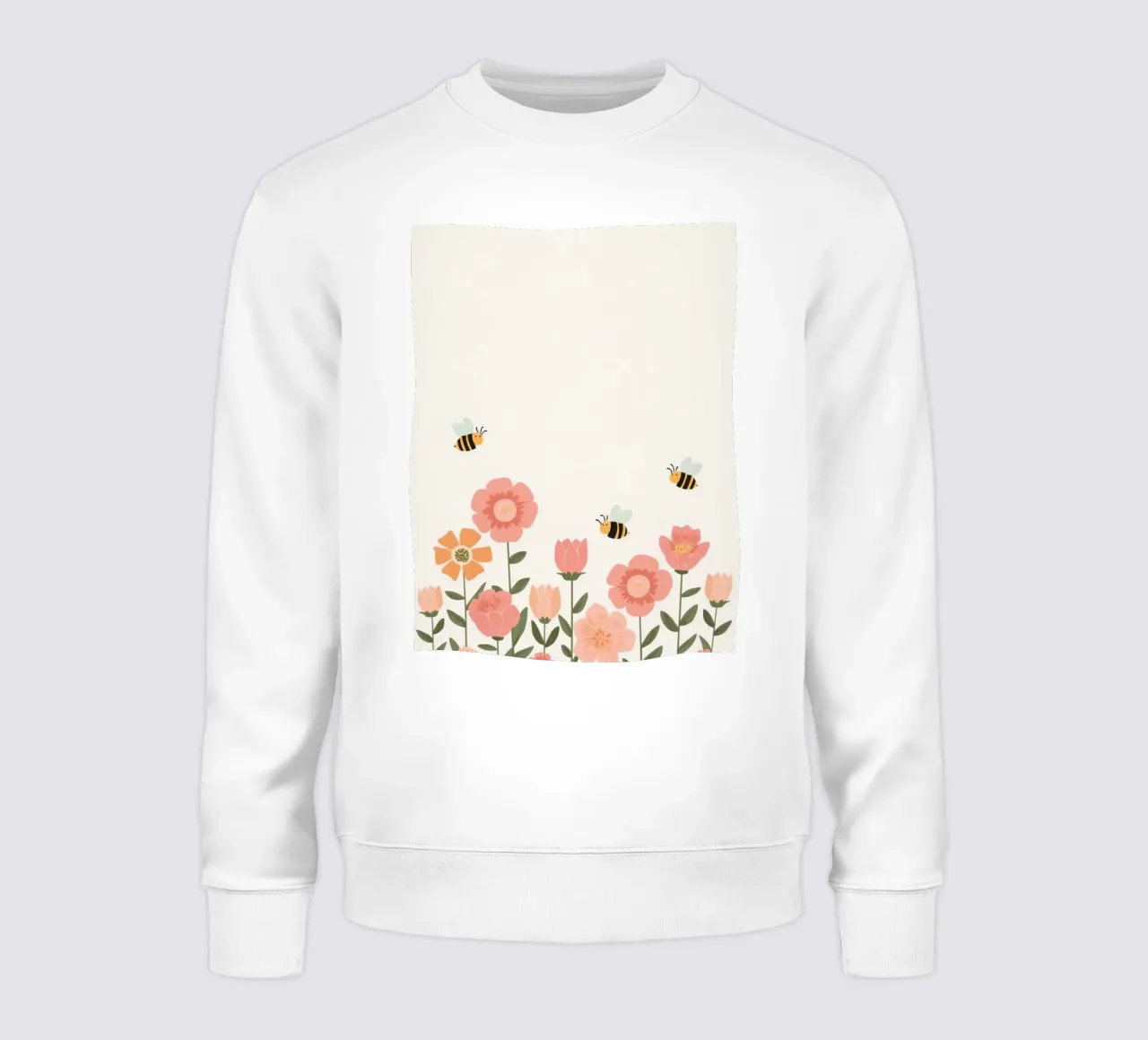Fiori stilizzati e api carine felpa da DesignDoodle