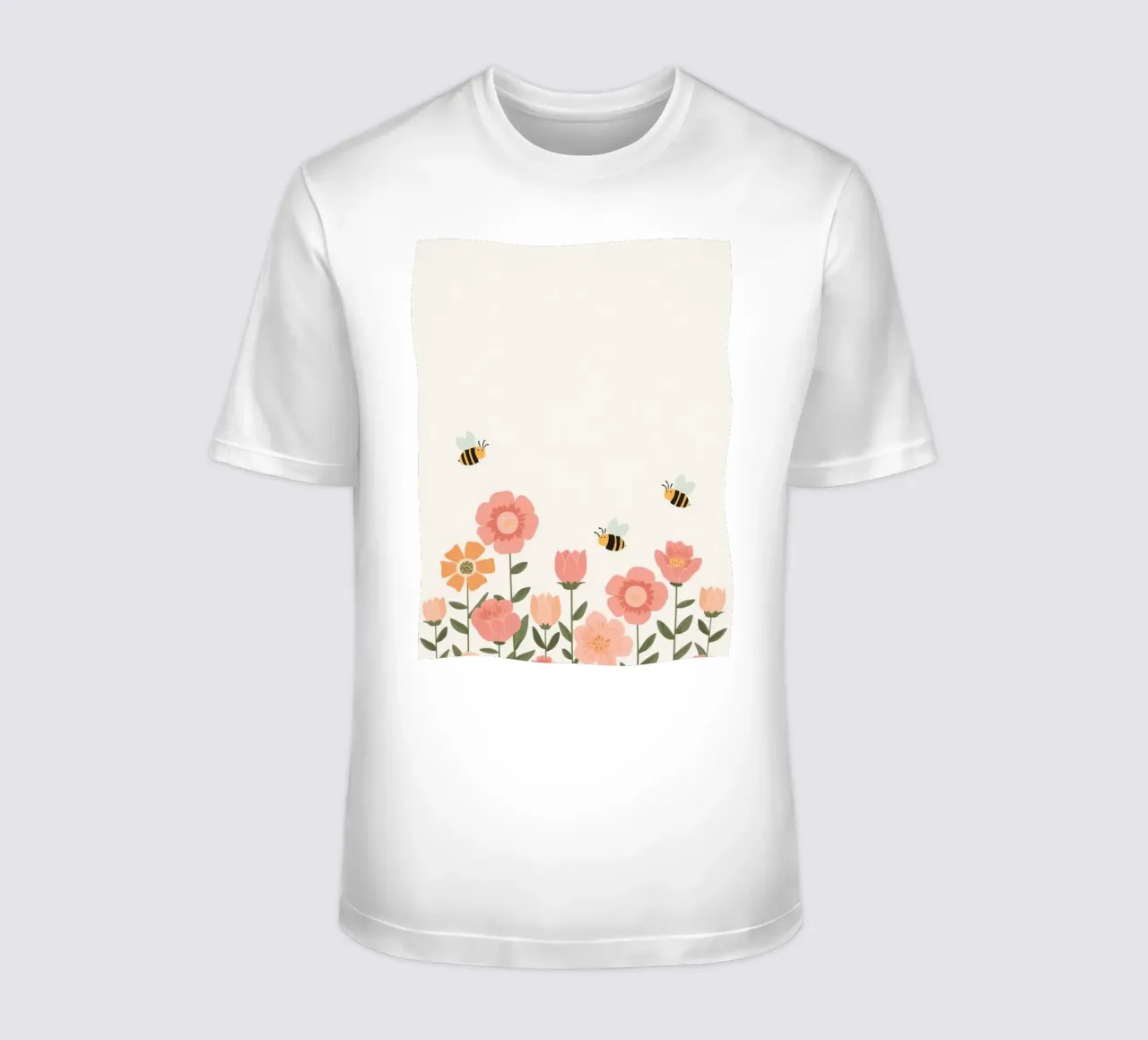 Fiori stilizzati e api carine t-shirt da DesignDoodle