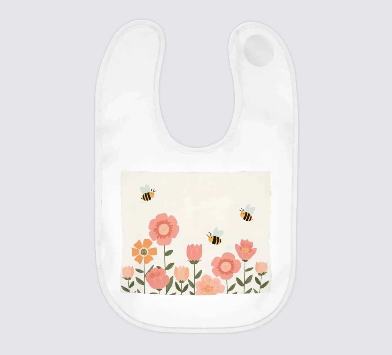 Fiori stilizzati e api carine bavaglino da DesignDoodle