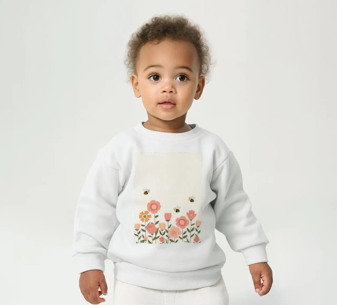 Fiori stilizzati e api carine felpa neonato da DesignDoodle