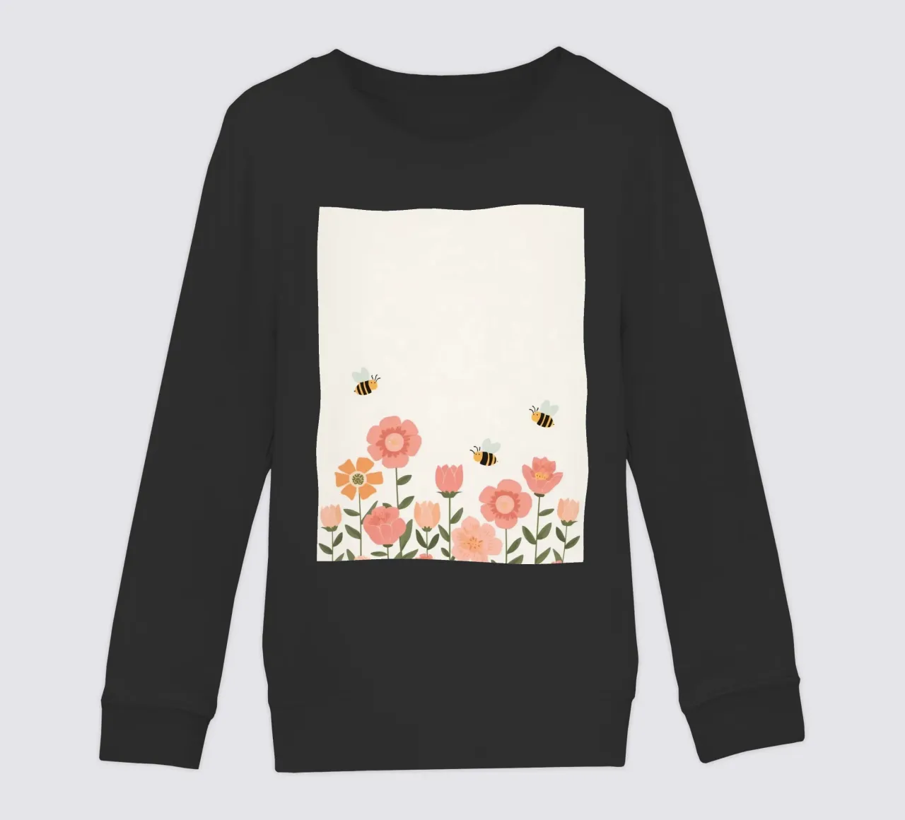 Fiori stilizzati e api carine felpa bambino da DesignDoodle