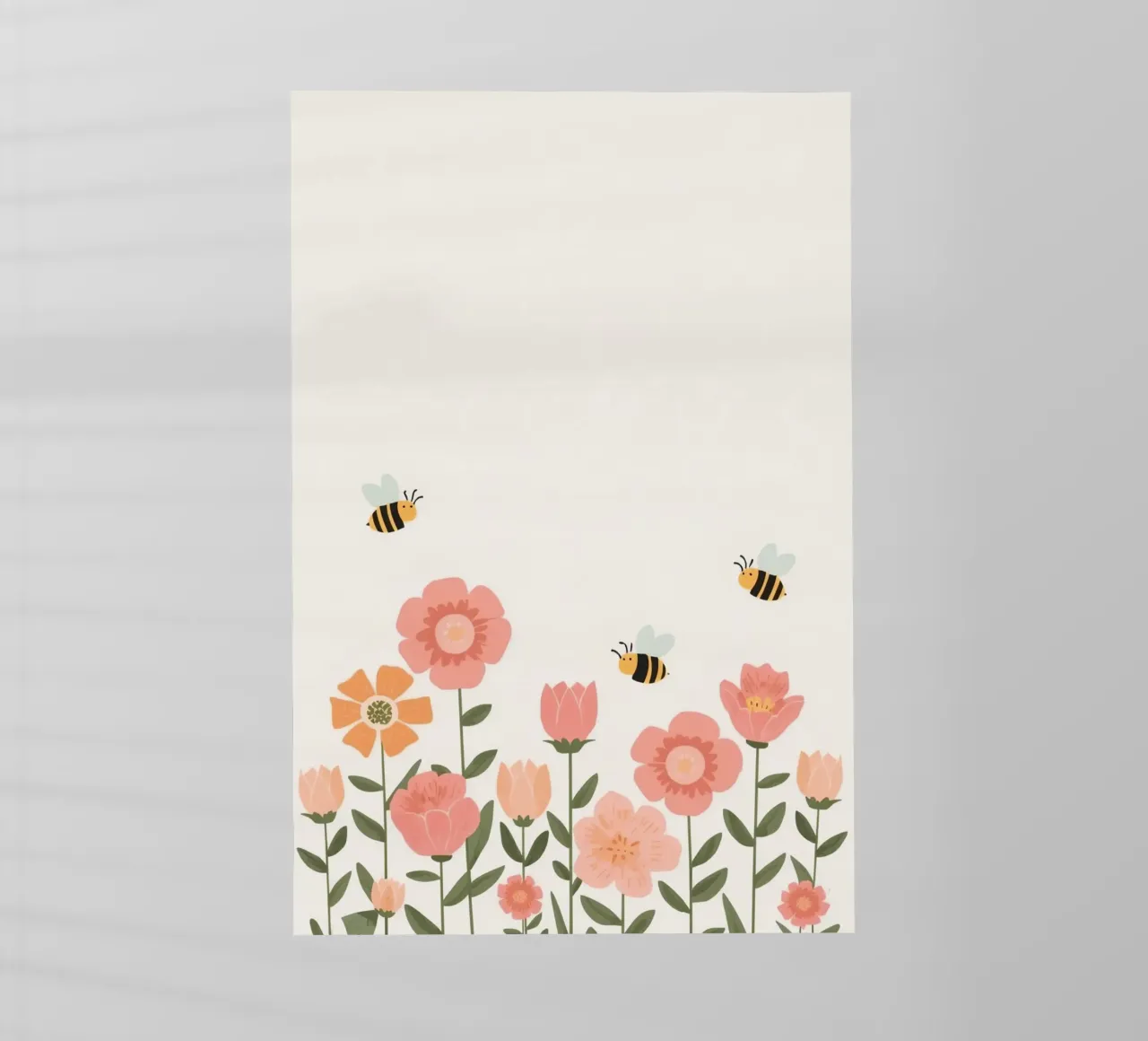 Fiori stilizzati e api carine pellicola backlit da DesignDoodle