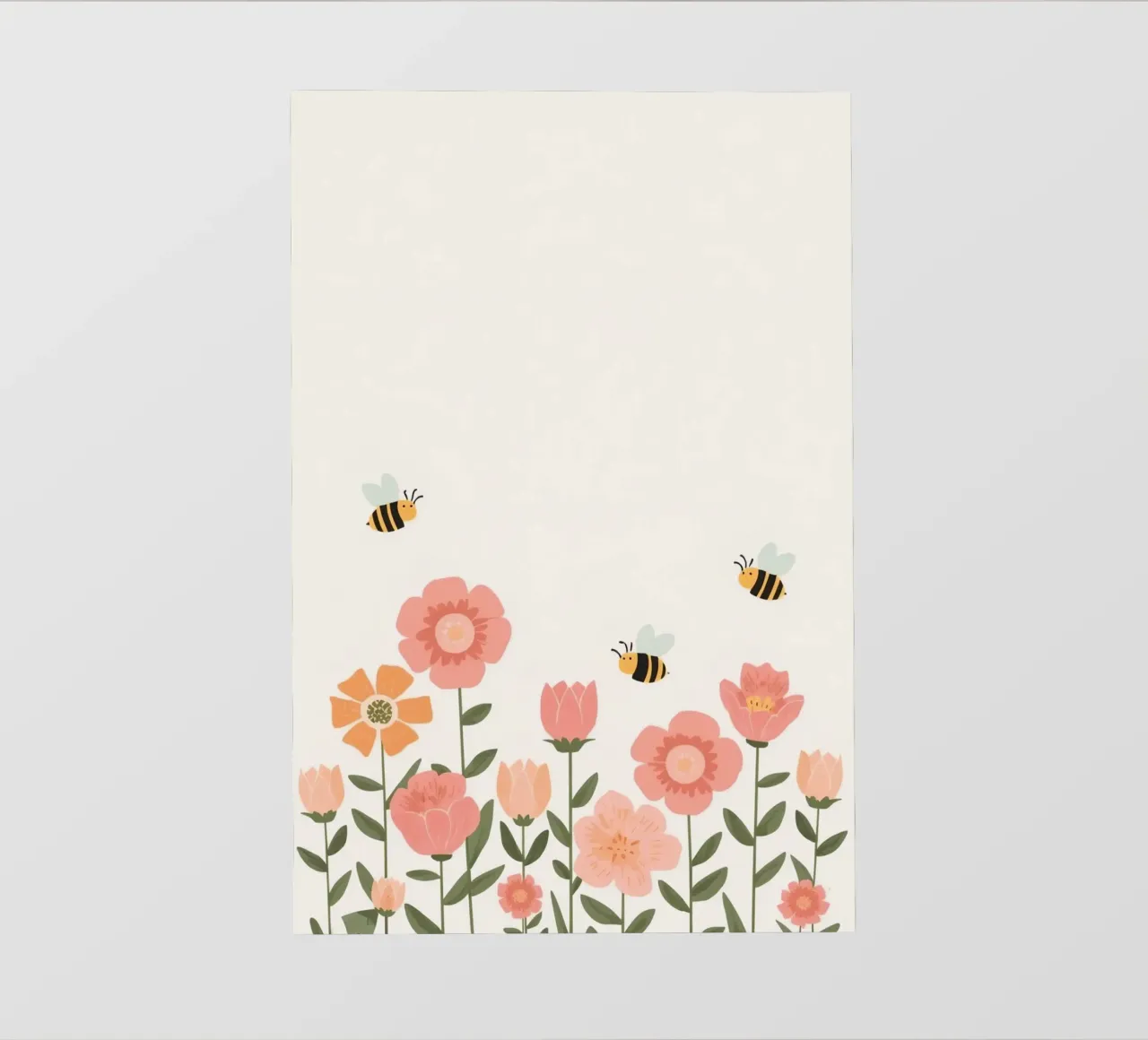 Fiori stilizzati e api carine pellicola backlit da DesignDoodle