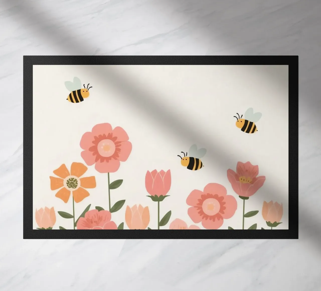 Fiori stilizzati e api carine zerbino da DesignDoodle