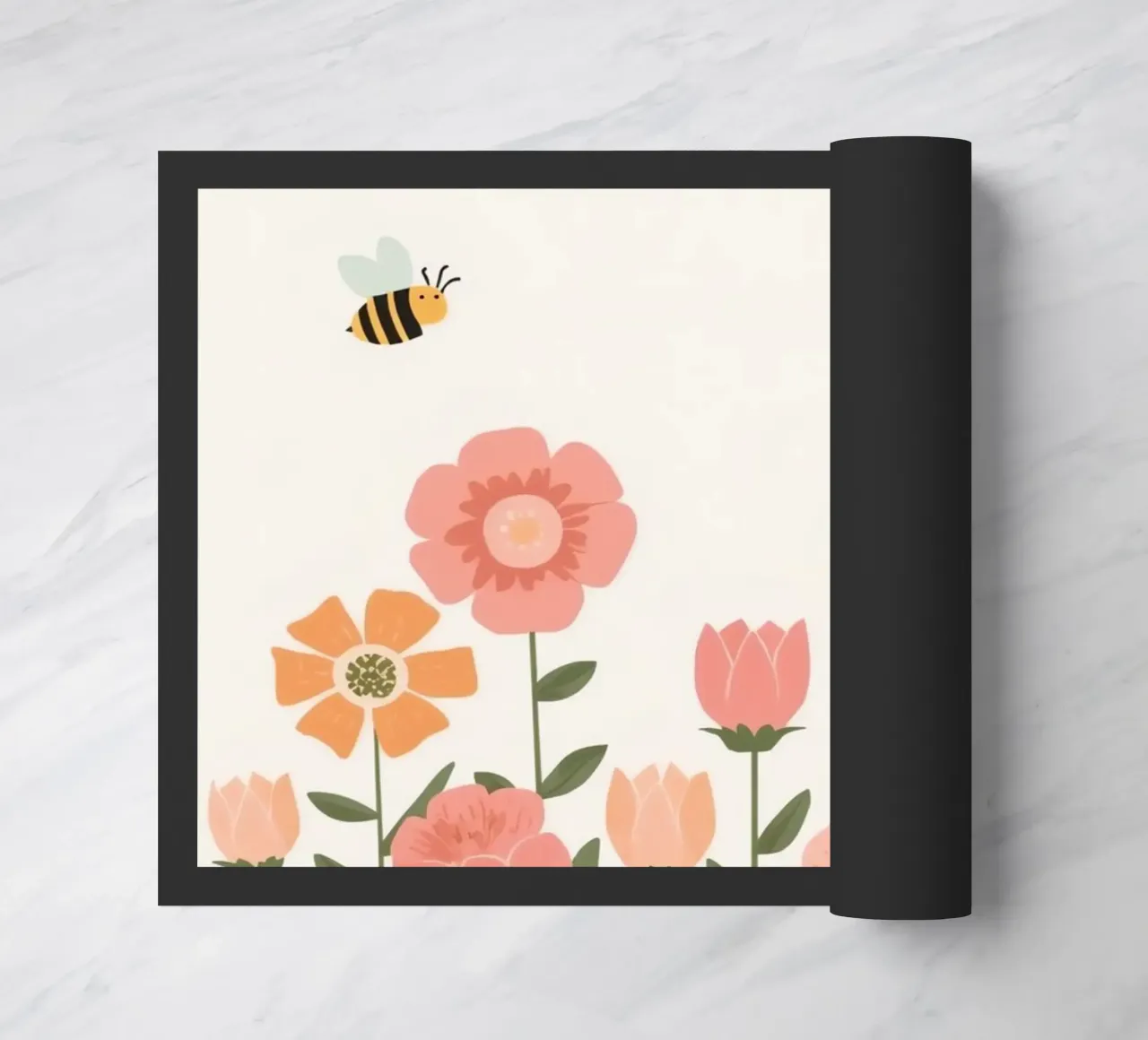 Fiori stilizzati e api carine zerbino da DesignDoodle