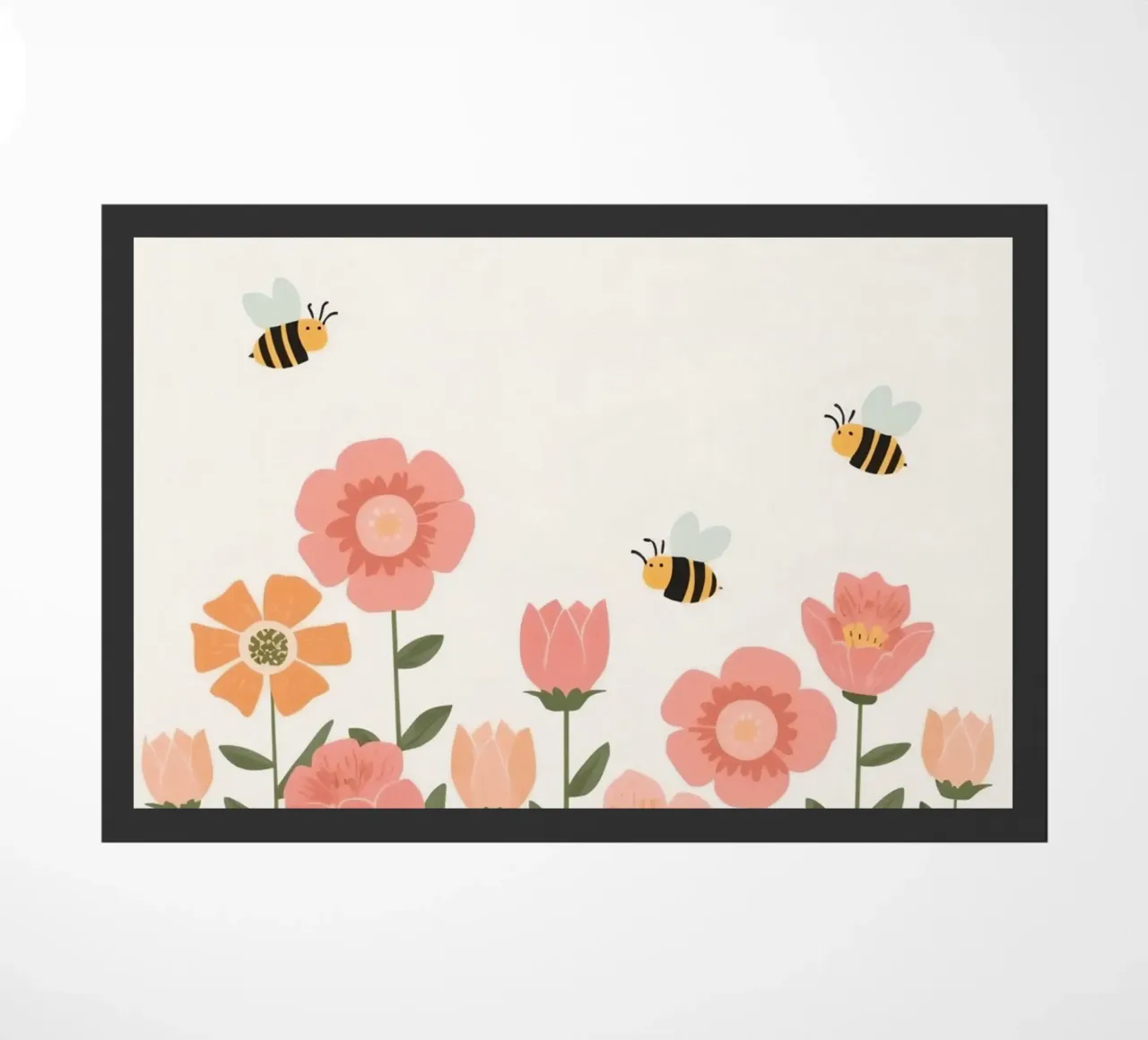 Fiori stilizzati e api carine zerbino da DesignDoodle