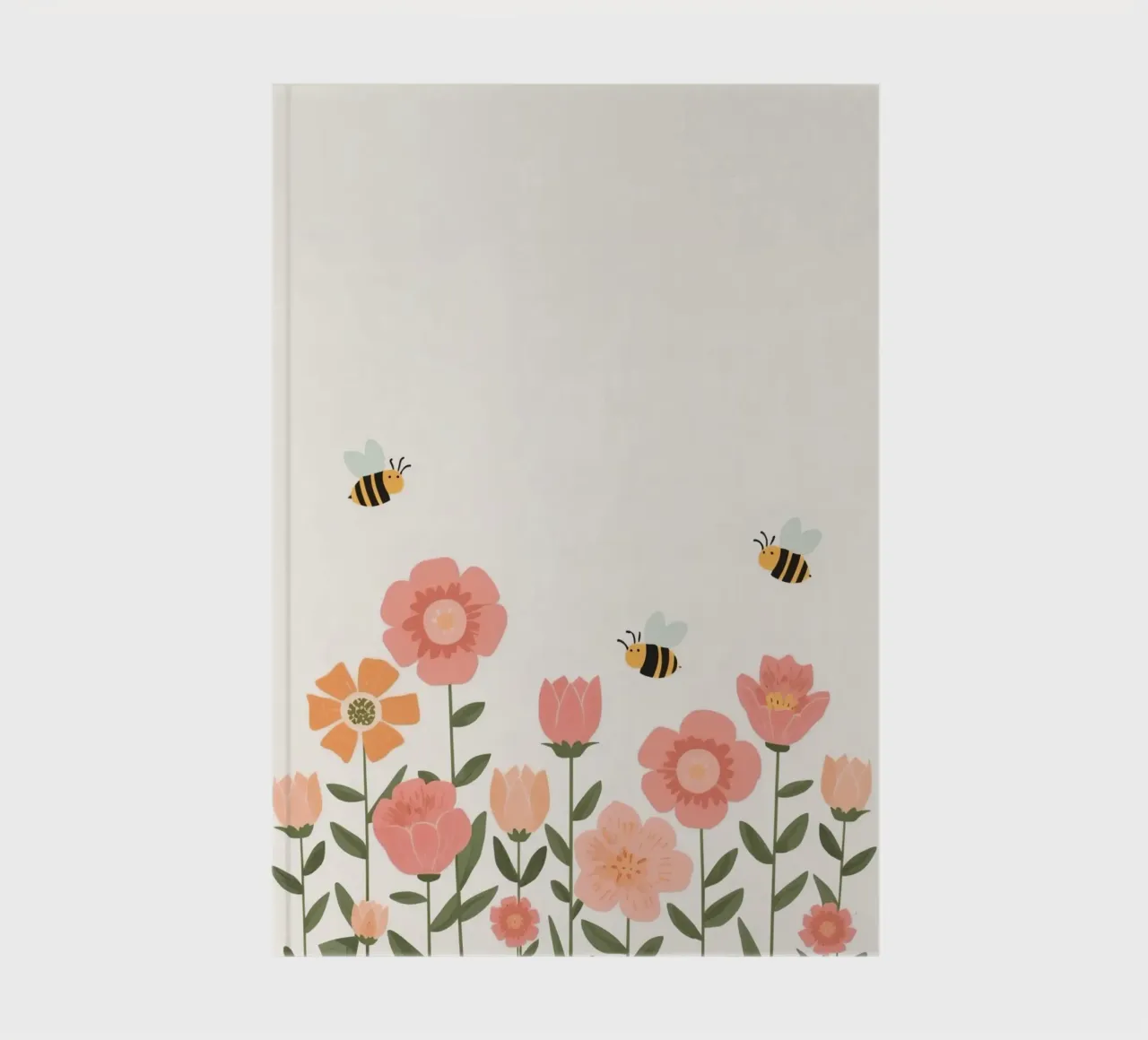 Fiori stilizzati e api carine diario da DesignDoodle