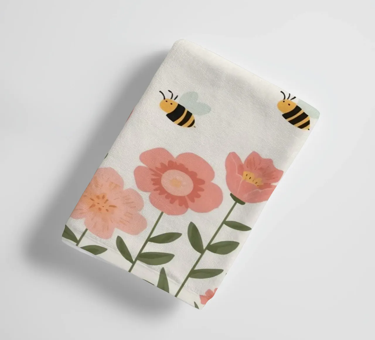 Fiori stilizzati e api carine asciugamano da bagno da DesignDoodle