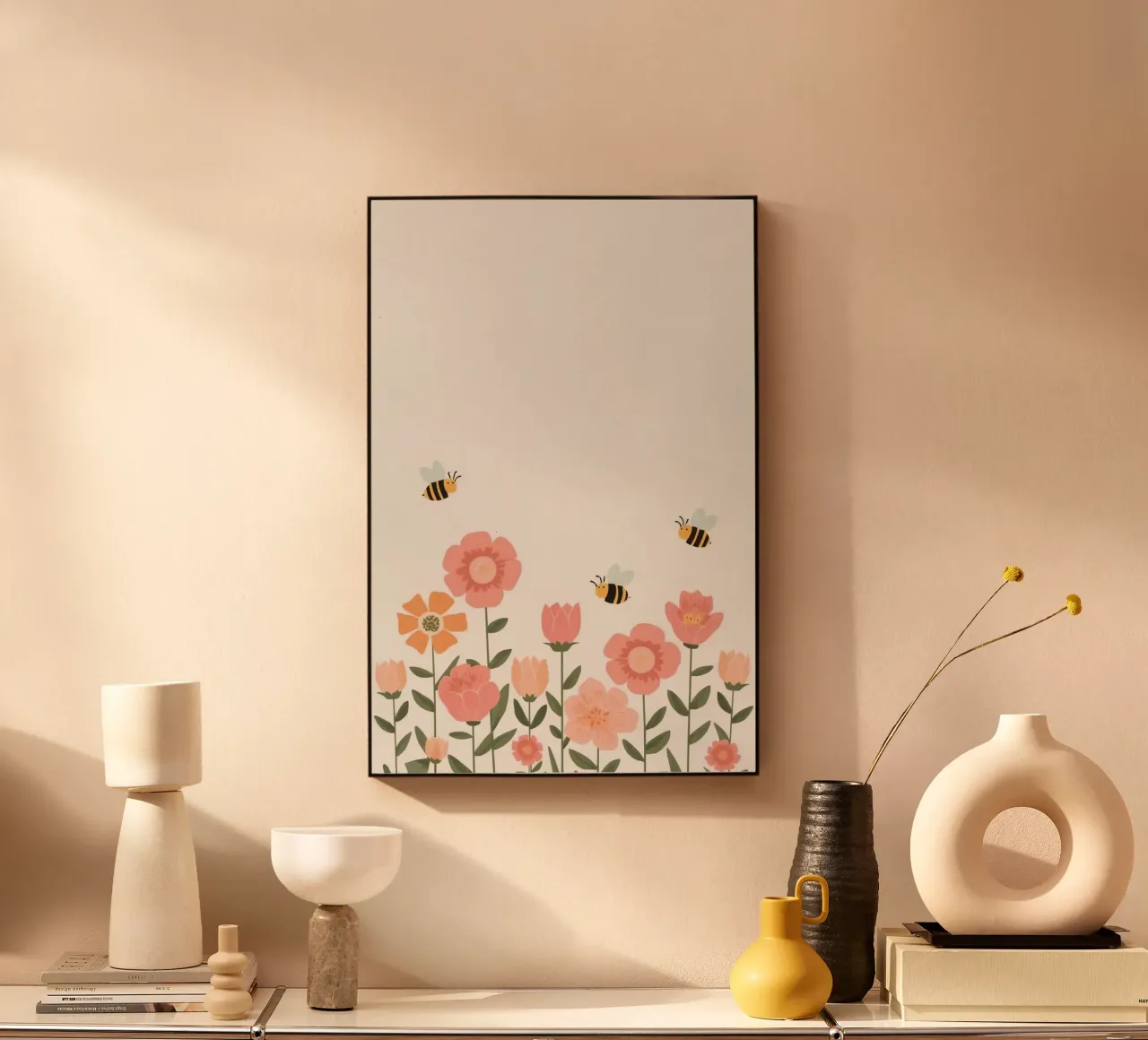 Fiori stilizzati e api carine plexiglass da DesignDoodle
