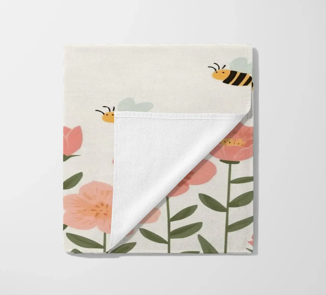 Fiori stilizzati e api carine telo mare da DesignDoodle