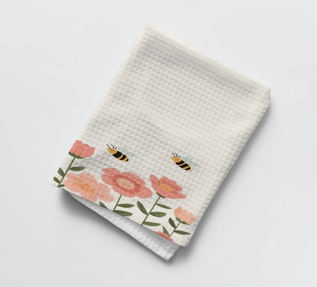 Fiori stilizzati e api carine canovaccio da cucina da DesignDoodle