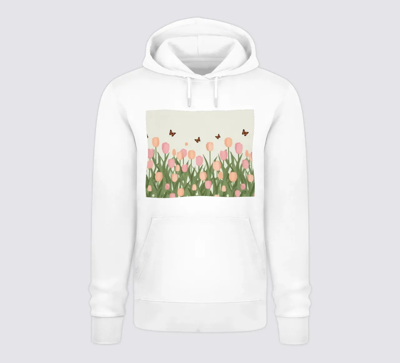 Tulipani e farfalle in pace felpa con cappuccio da DesignDoodle