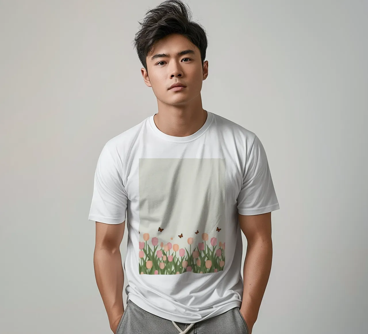Tulipani e farfalle in pace t-shirt da DesignDoodle