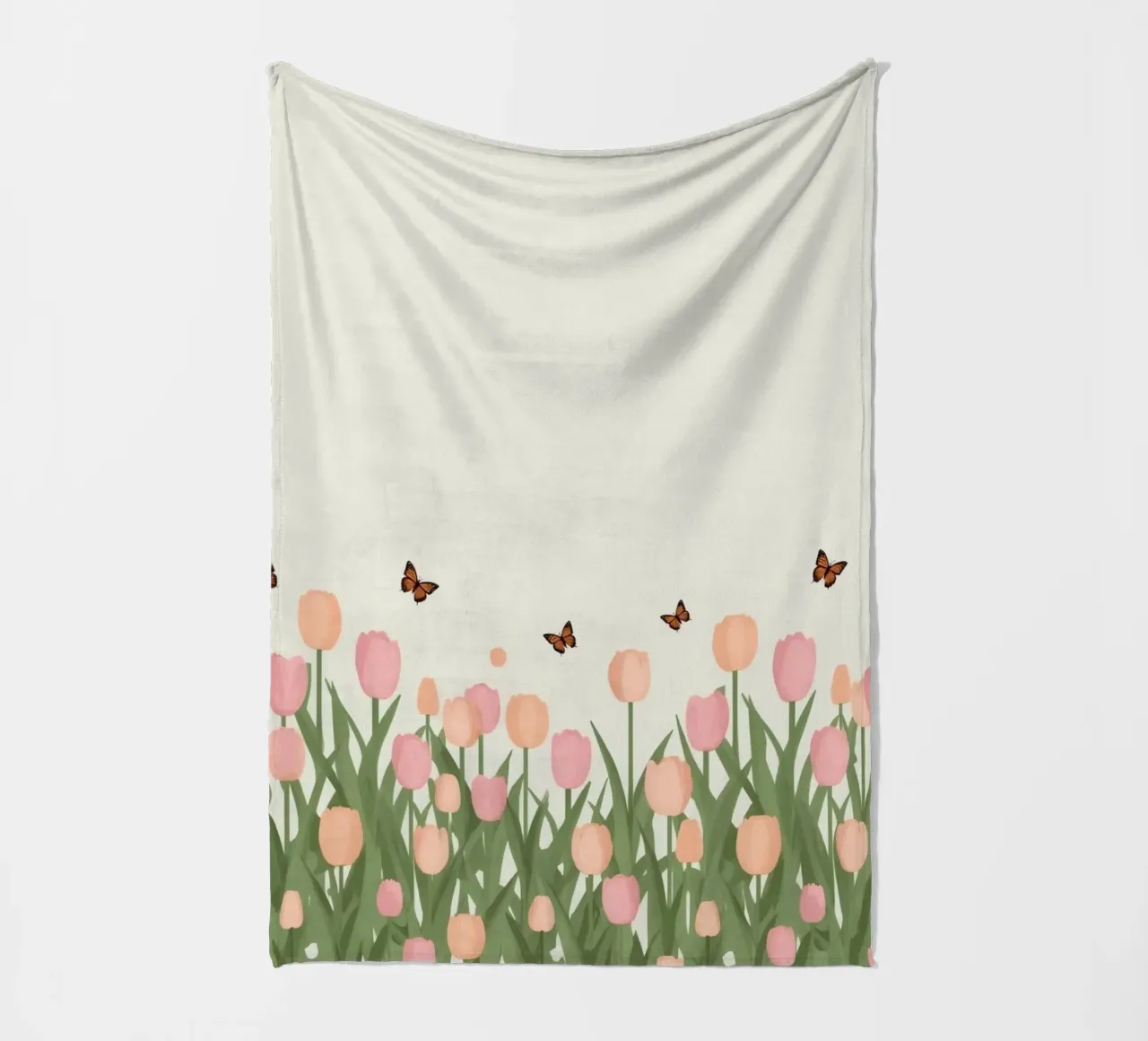 Tulipani e farfalle in pace coperta in pile da DesignDoodle