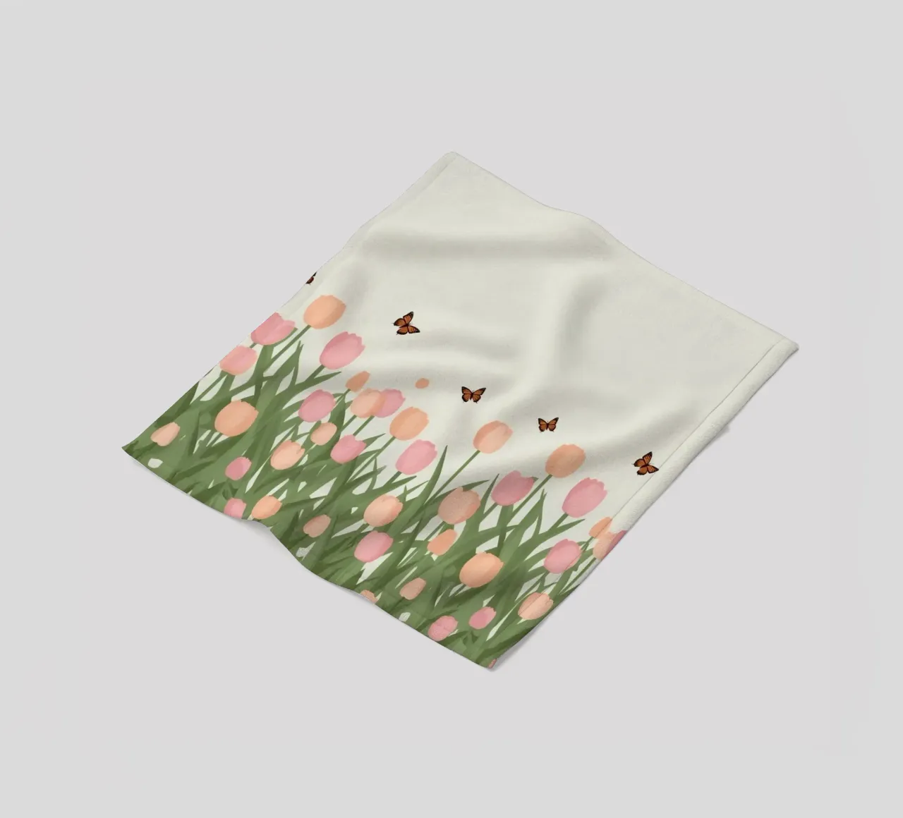 Tulipani e farfalle in pace coperta in pile da DesignDoodle
