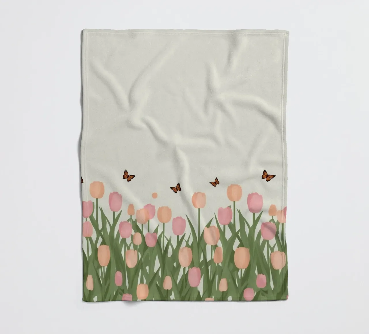 Tulipani e farfalle in pace coperta in pile da DesignDoodle