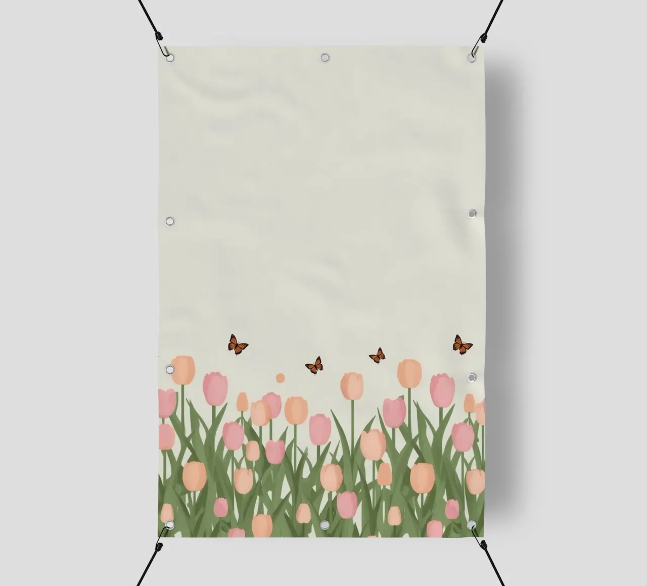 Tulipani e farfalle in pace telo in pvc da DesignDoodle
