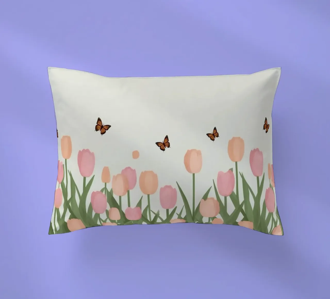 Tulipani e farfalle in pace cuscino da DesignDoodle