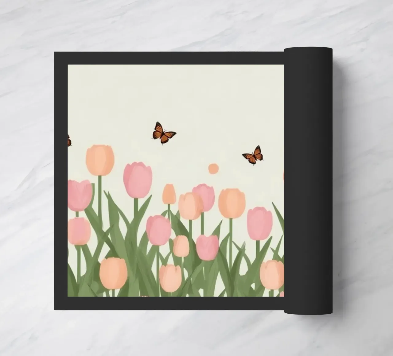 Tulipani e farfalle in pace zerbino da DesignDoodle