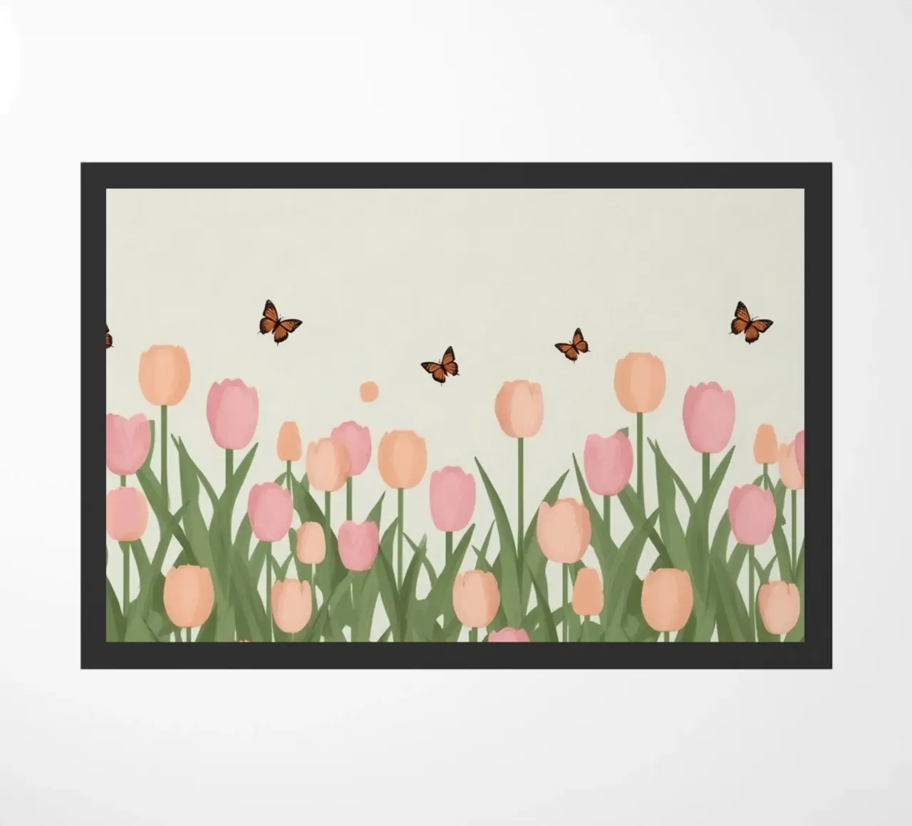 Tulipani e farfalle in pace zerbino da DesignDoodle