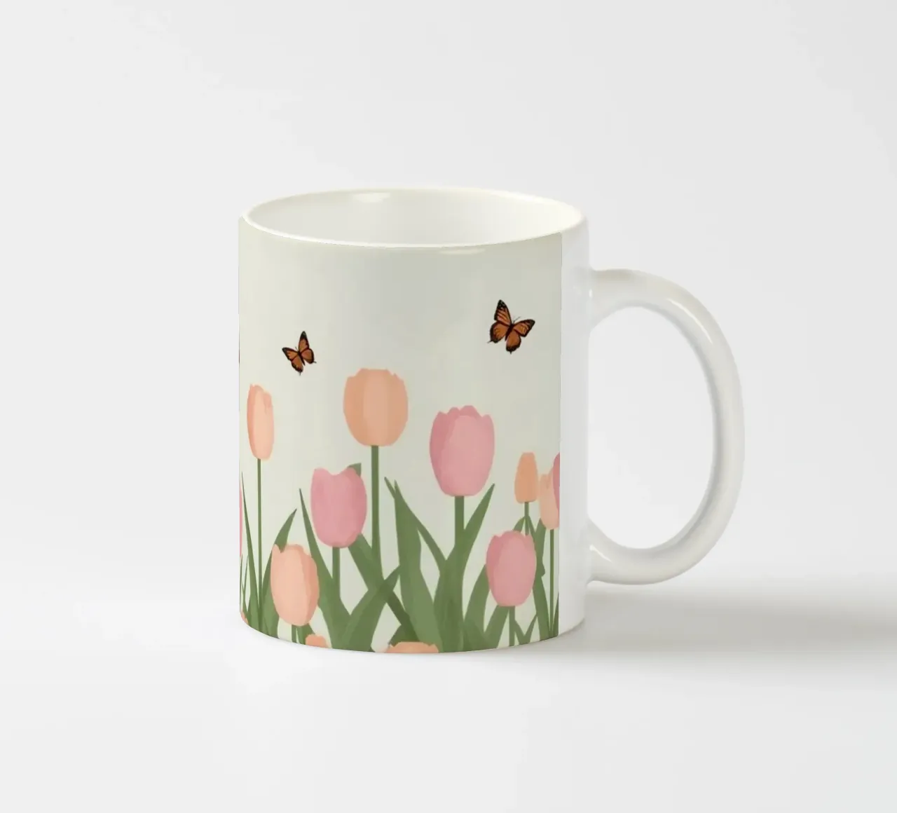 Tulipani e farfalle in pace tazza in ceramica da DesignDoodle