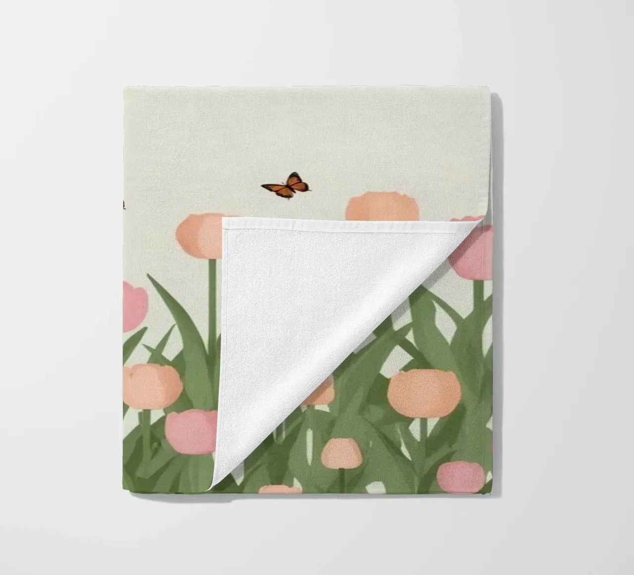 Tulipani e farfalle in pace telo mare da DesignDoodle