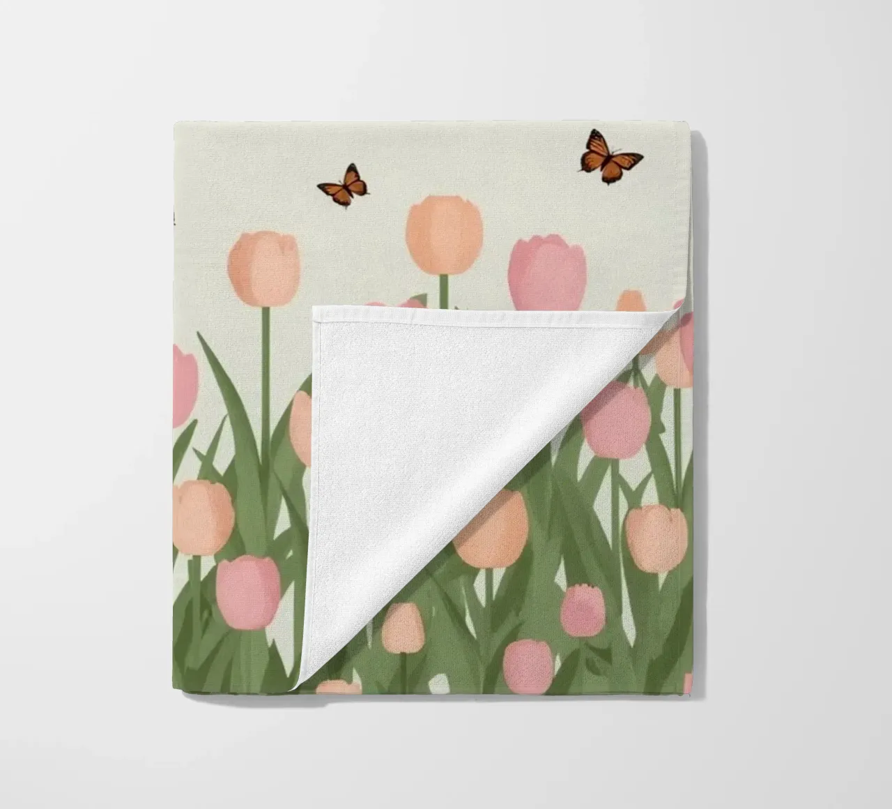 Tulipani e farfalle in pace telo mare da DesignDoodle