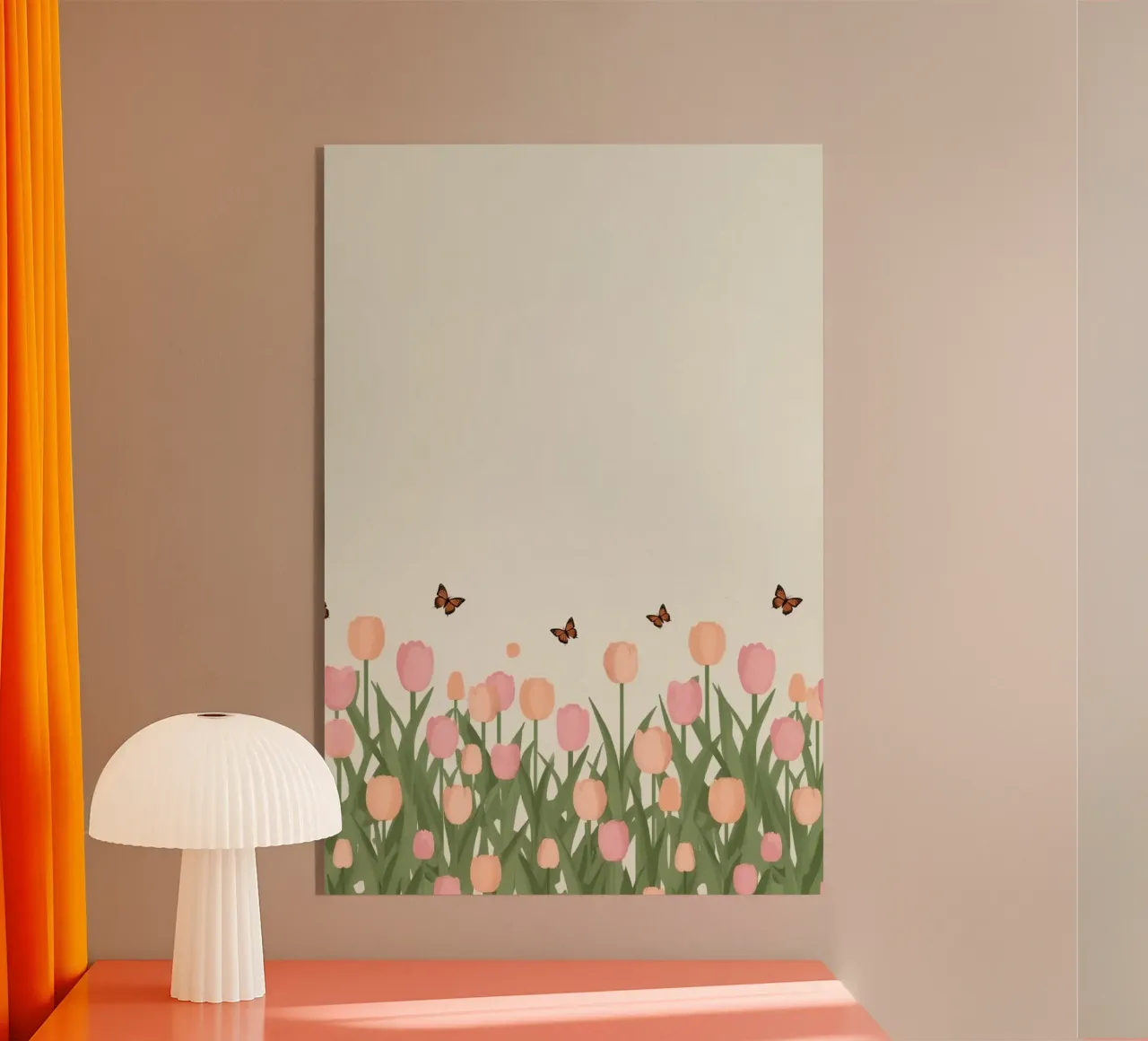 Tulipani e farfalle in pace plexiglass da DesignDoodle