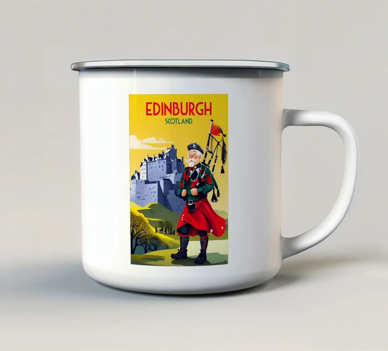 Edimburgo Scozia tazza in smalto da Fleur de Lys