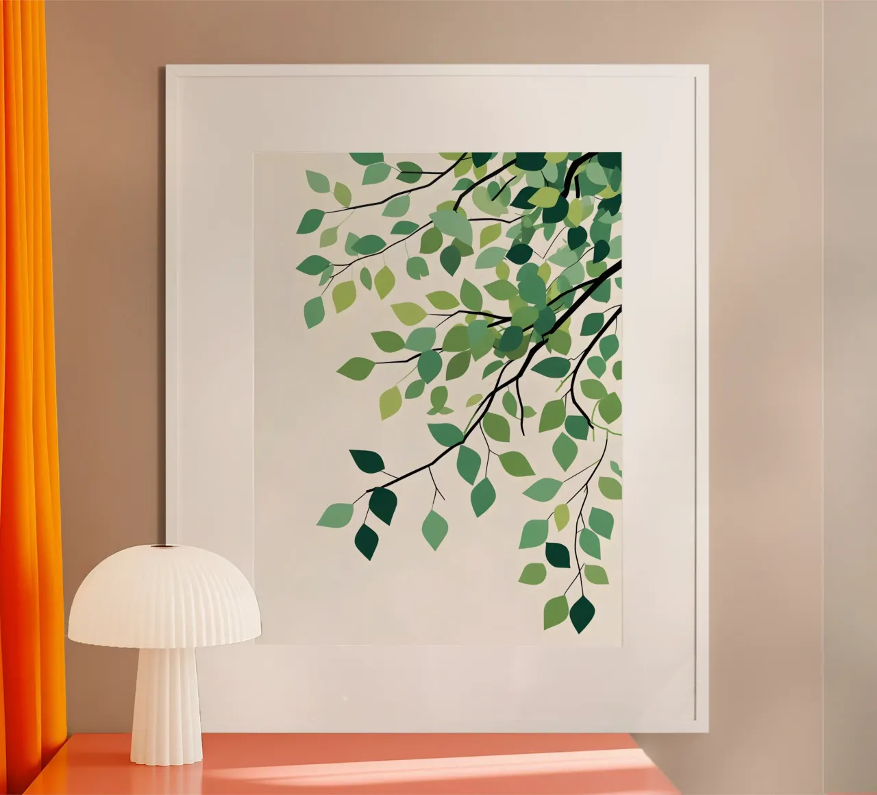Weidenzweig Poster mit Aluminium Rahmen von The Green Room