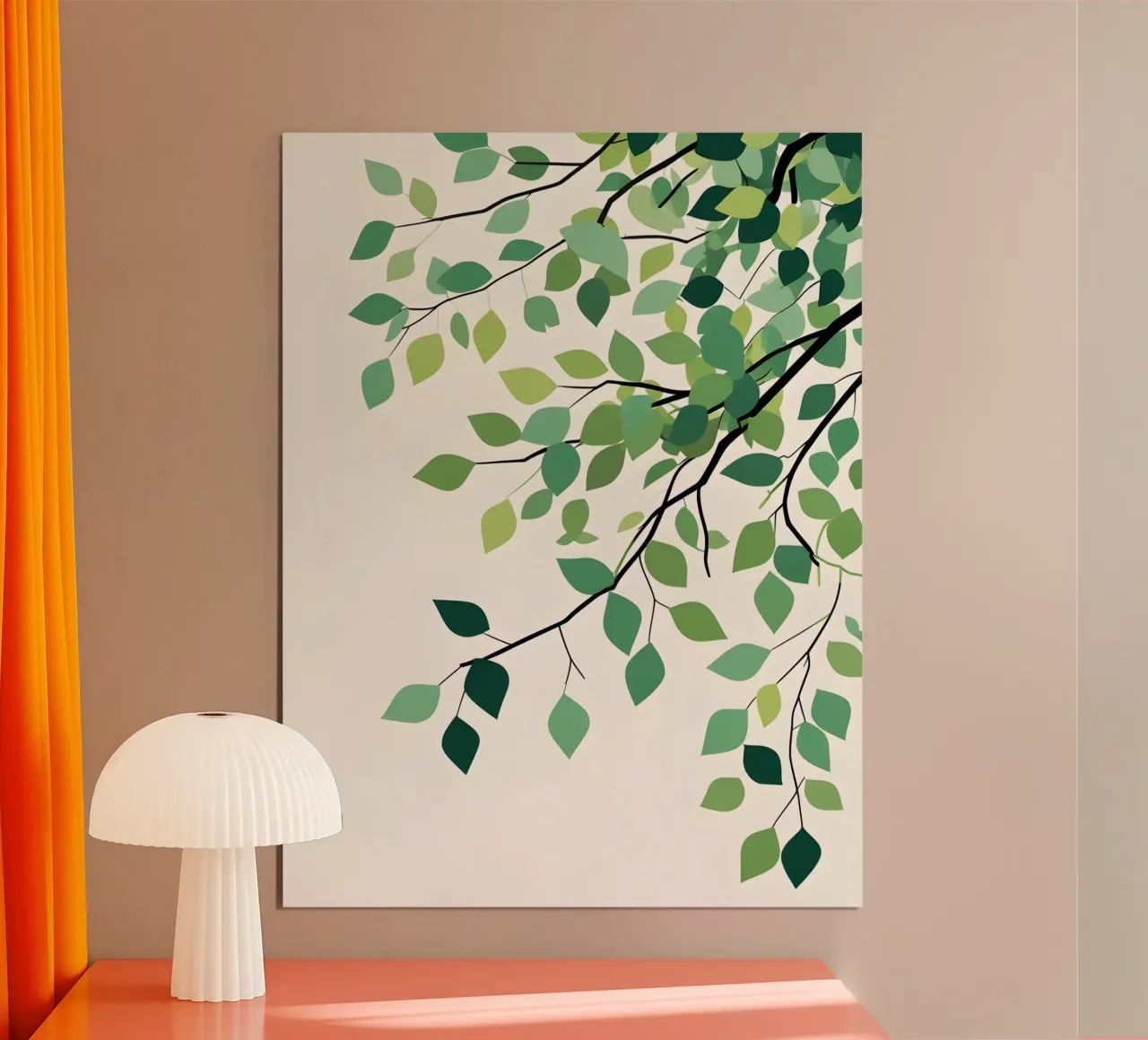 Weidenzweig Poster mit Aluminium Rahmen von The Green Room