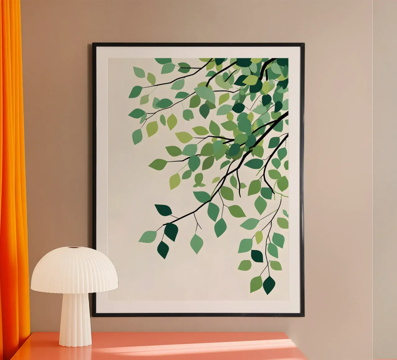 Weidenzweig Poster mit Aluminium Rahmen von The Green Room